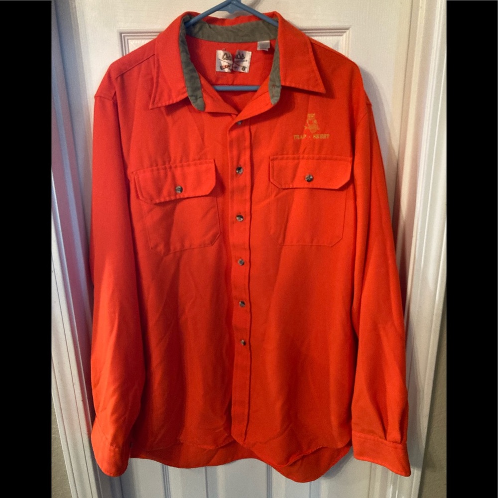 Vintage Cabelas Hunting Skeet and trap gun shooting long sleeve shirt XL